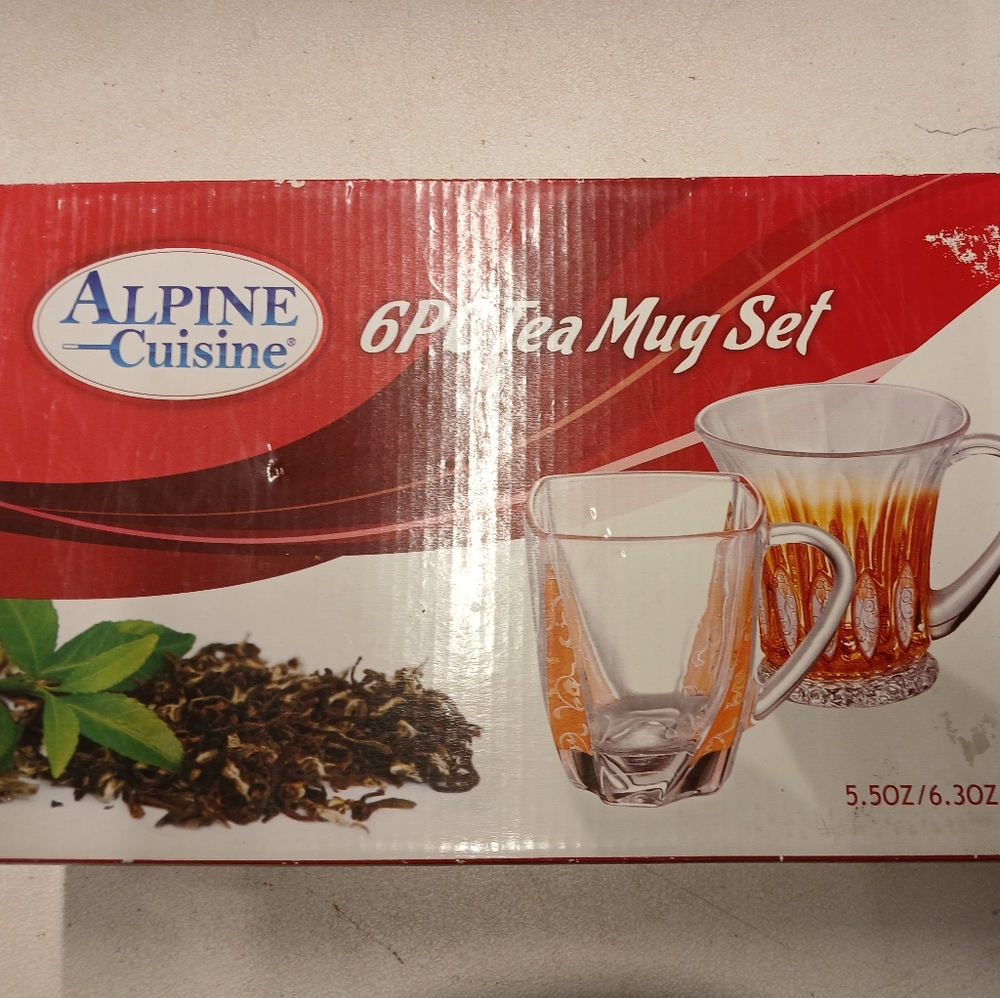 Alpine Cuisine 6 Piece Glass Tea Mug Set